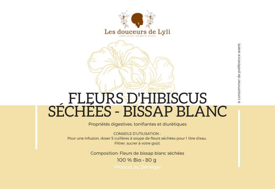 Fleurs d'hibiscus séchées - bissap BLANC