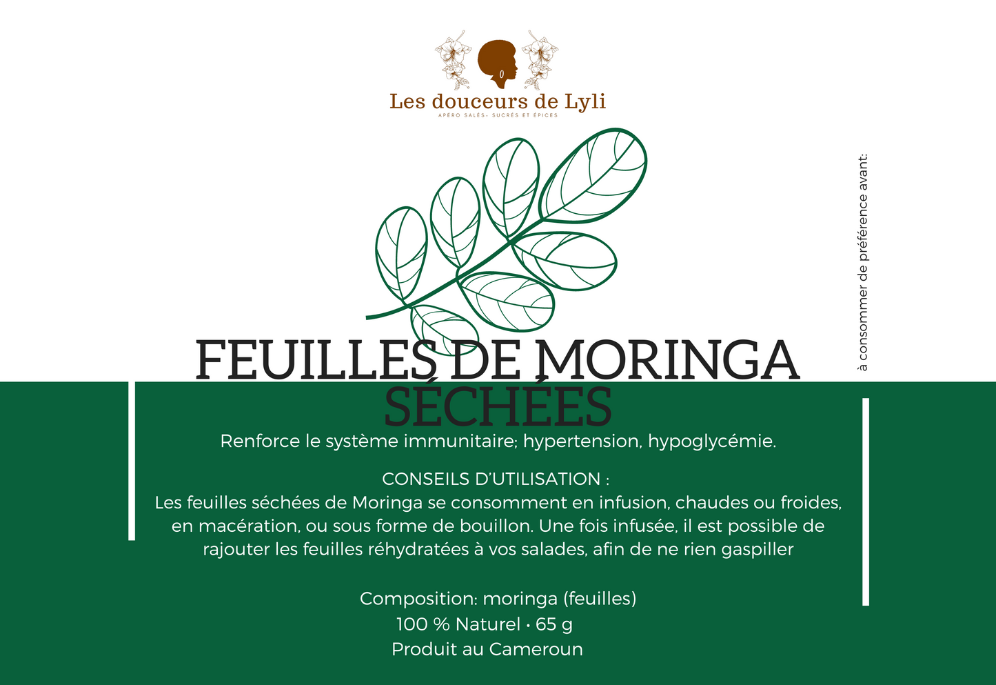 Feuilles de moringa séchées